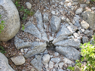 A shattered rock on Mount Reba